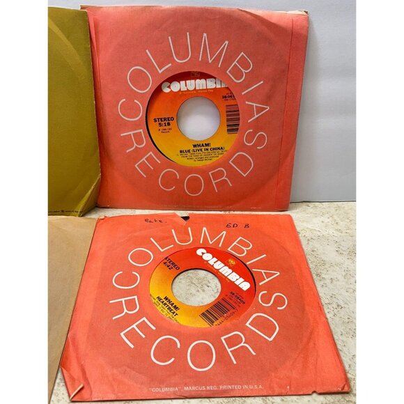 Wham! 45 Record Lot of 4 Pop Freedom Wake Me Up Edge of Heaven Blue - Picture 7 of 8